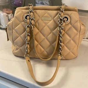 Kate Spade Cream Quilted leather handbag.